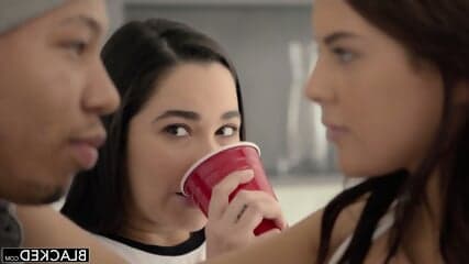 Keisha, Abella & Karlee Share Two Big Black Dicks