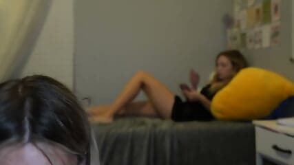 Blonde College Threesome: Roomie  Tease Me, I Join For POV Blowjob Cumshot