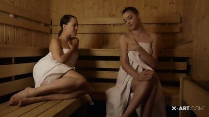 X Art   Anny Aurora, Leila   Dripping Wet Sauna Sex