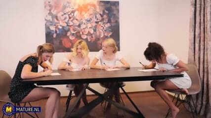 Petra The 75 Year Old Granny Tutor Shows Four Teen Lesbians A Lesson They Won't Forget!   Featuring Fanta Sie, Mitzi X, Naomi Love, Sophia Veller
