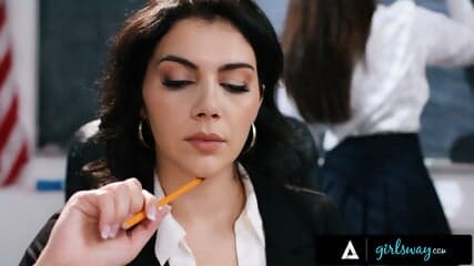 GIRLSWAY   Detention Turns Dirty As Teacher Valentina Nappi Facesits & Strap On Fucks Her Student